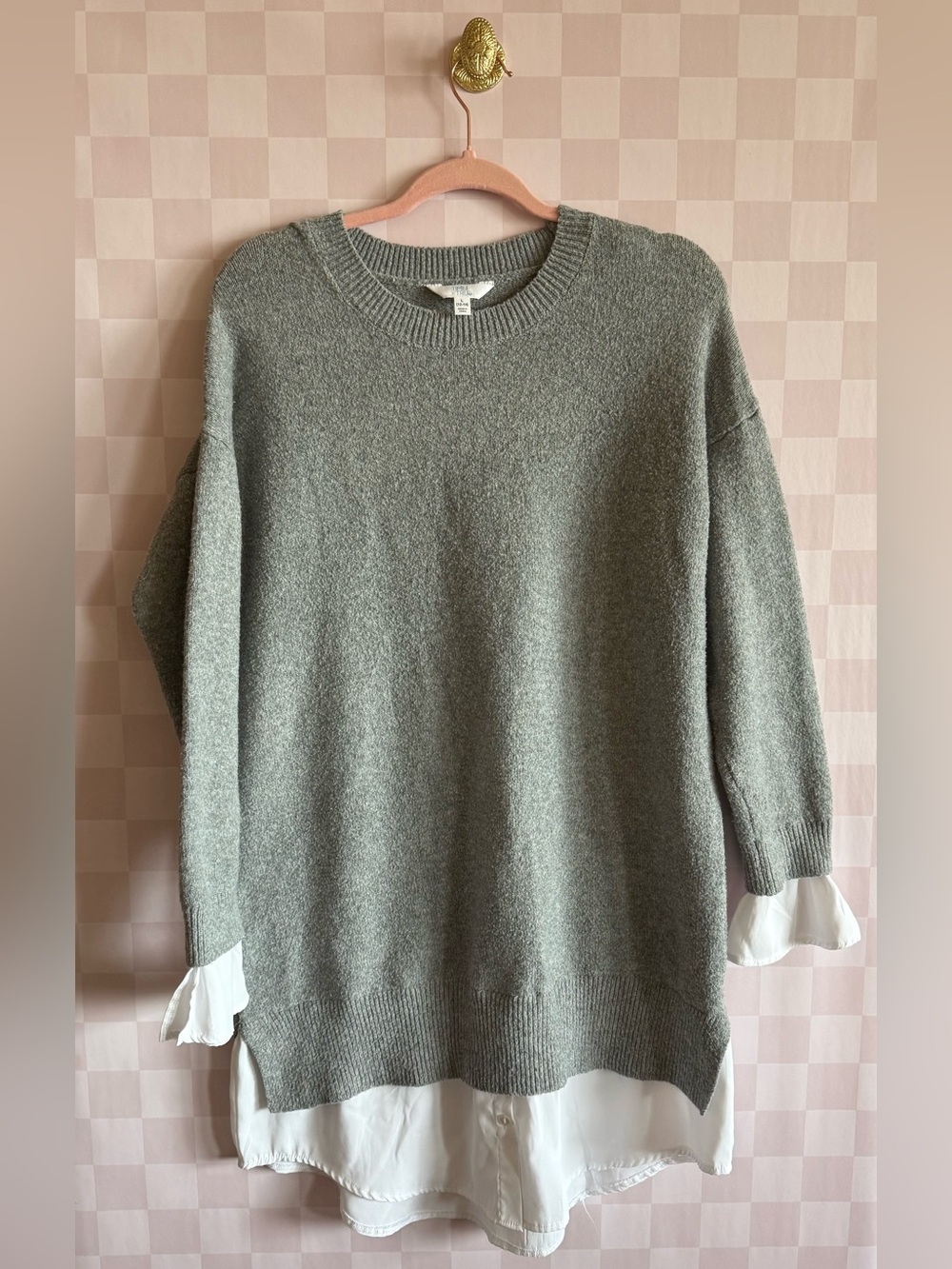🧶🦊🍄🍁🍂🌻🌞
Cozy Grey Crewneck Layered Sweater dress